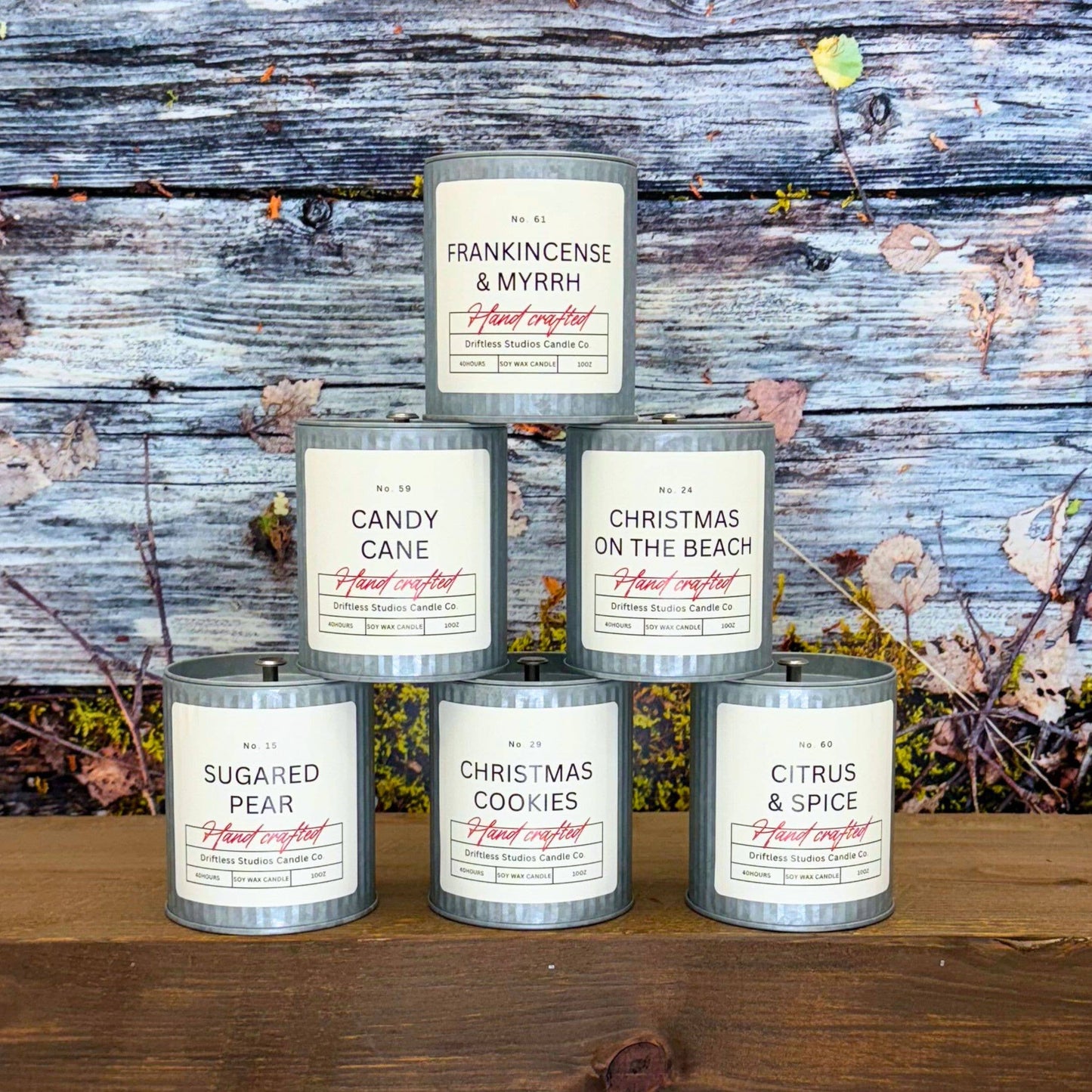 Candy Cane Farmhouse Holiday Candles