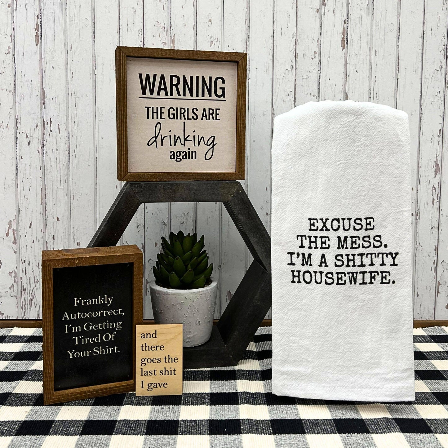 Driftless Studios - 6x6 Warning The Girls Are Drinking Again Funny Wood Signs