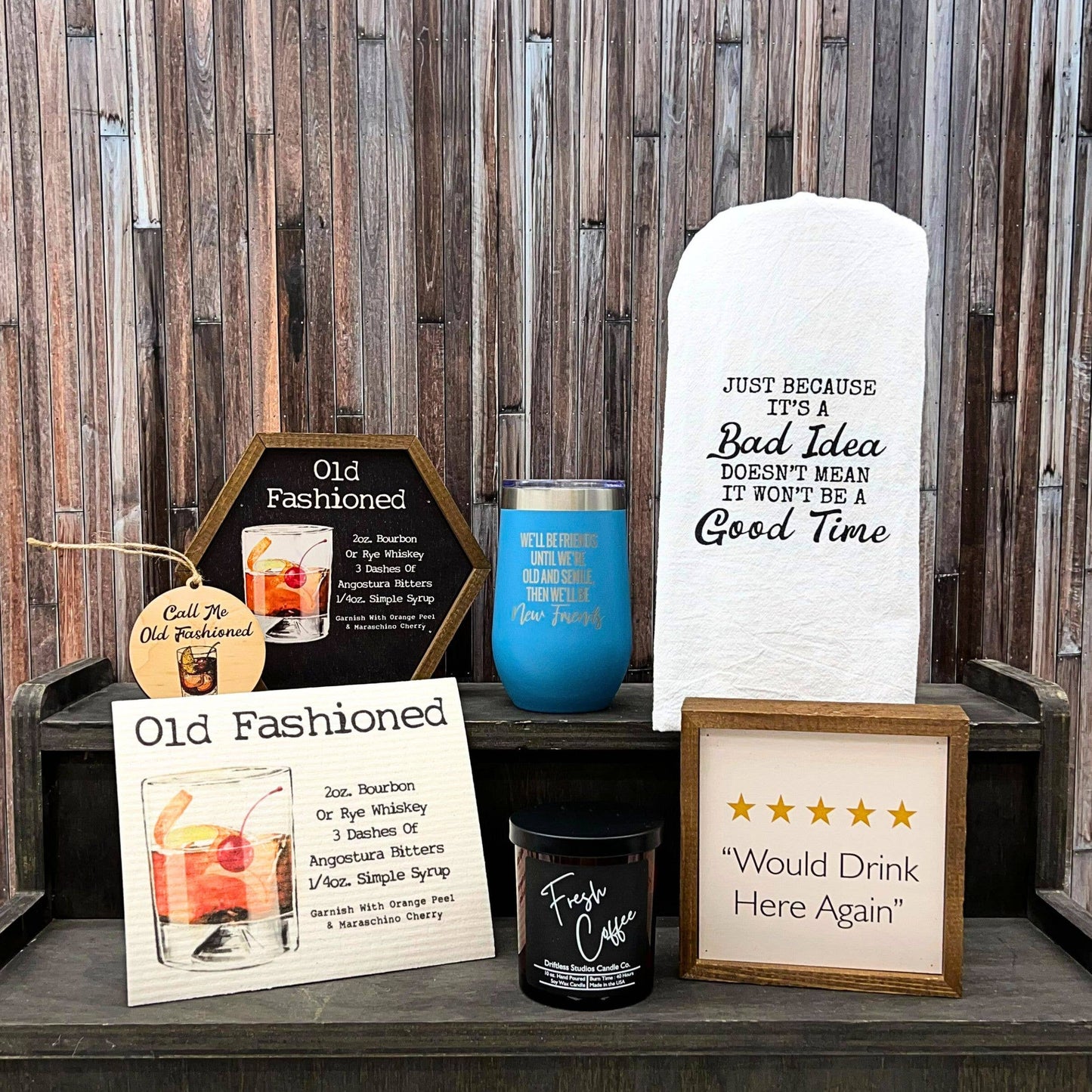 Old Fashioned Cocktail Bar Sign