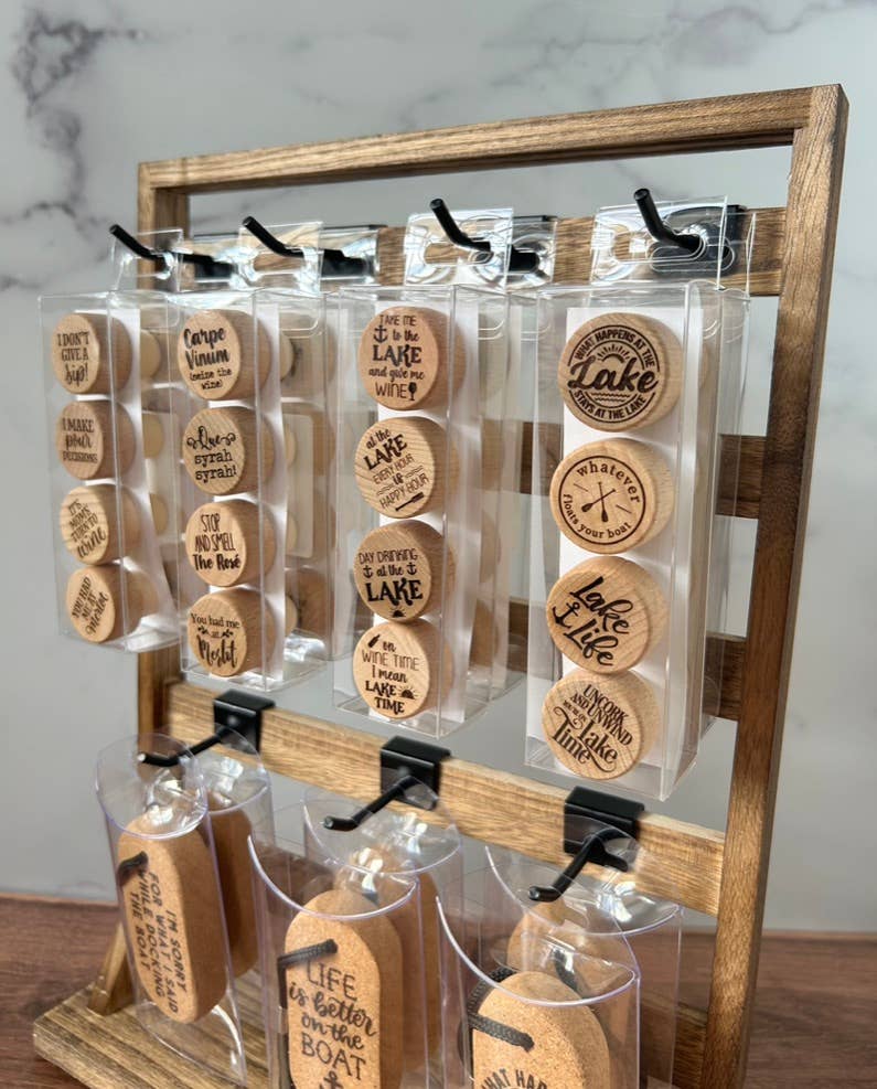 Engraved Funny Wine Bottle Stoppers - Pack of 4 Toppers
