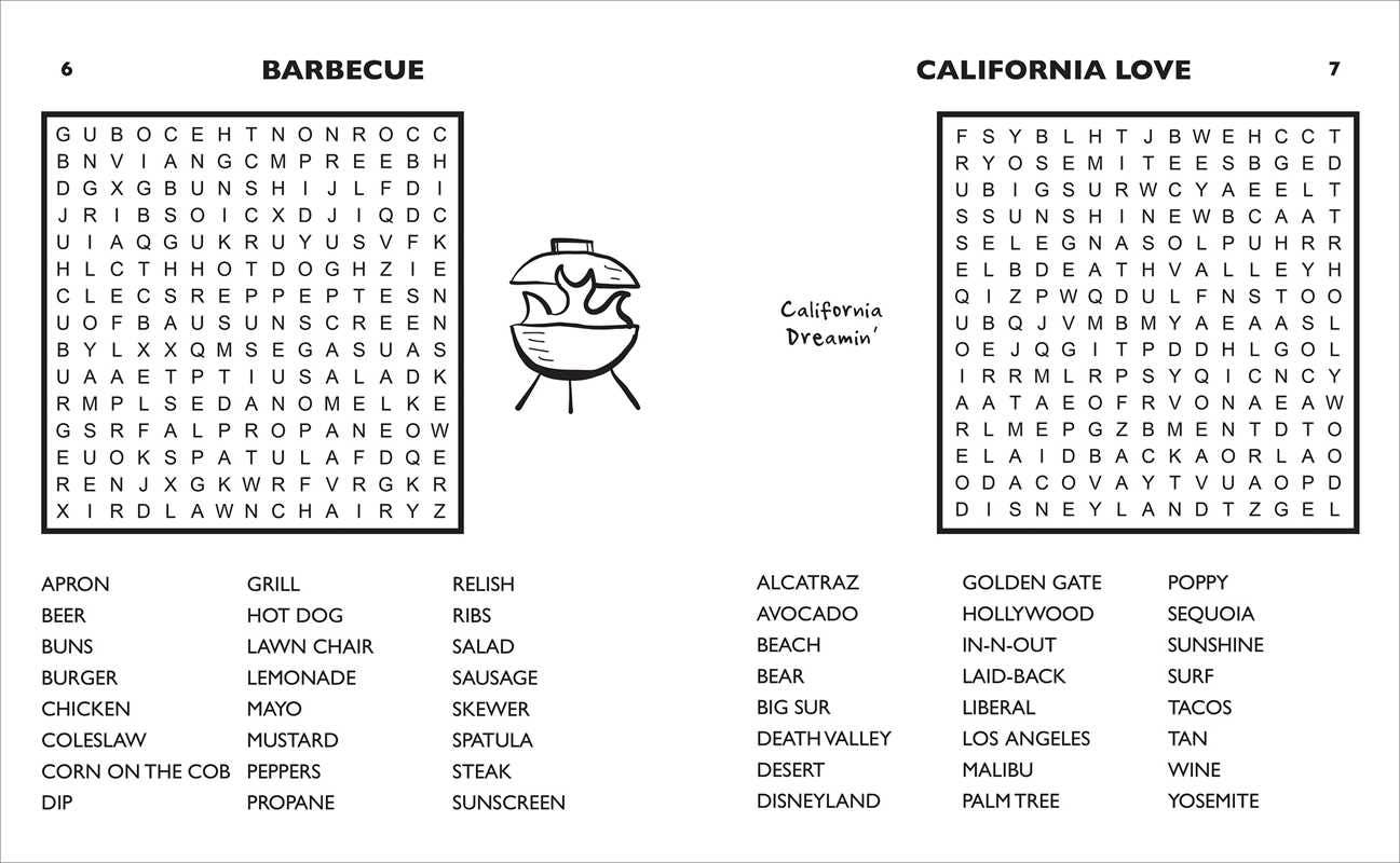 Large Print Summertime Word Search