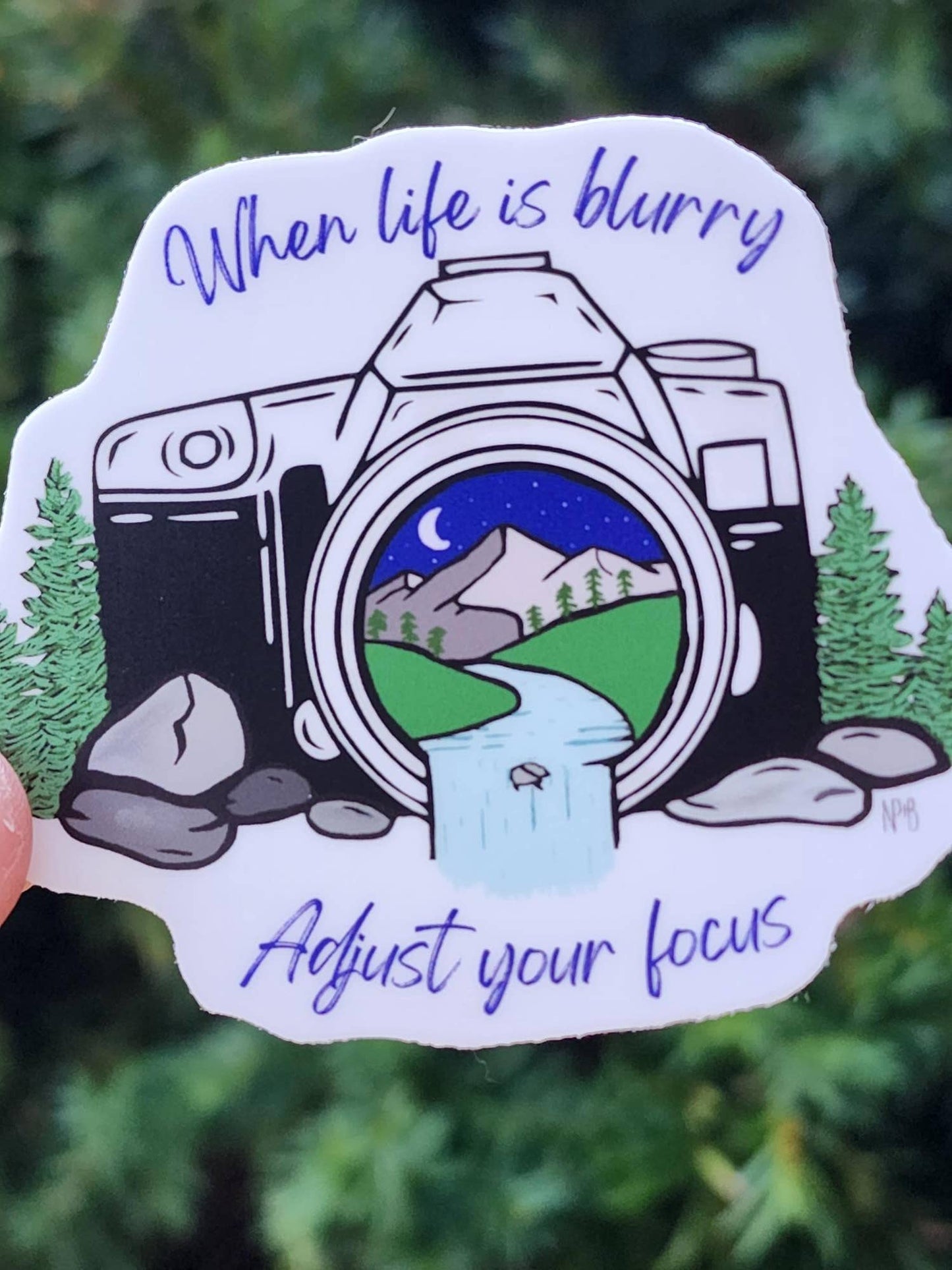 National Parks and Beyond - When Life Gets Blurry Photography - Mountains Sticker
