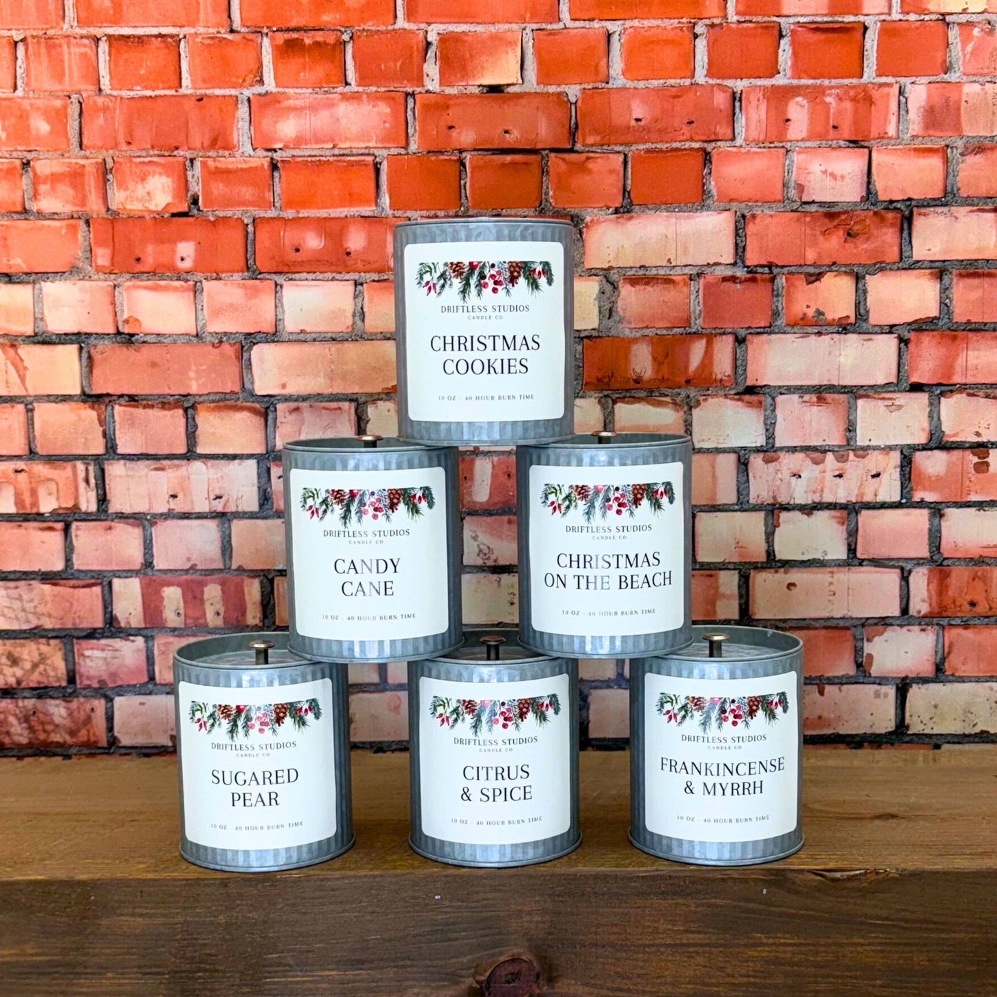 Christmas On The Beach Tin Christmas Farmhouse Candles