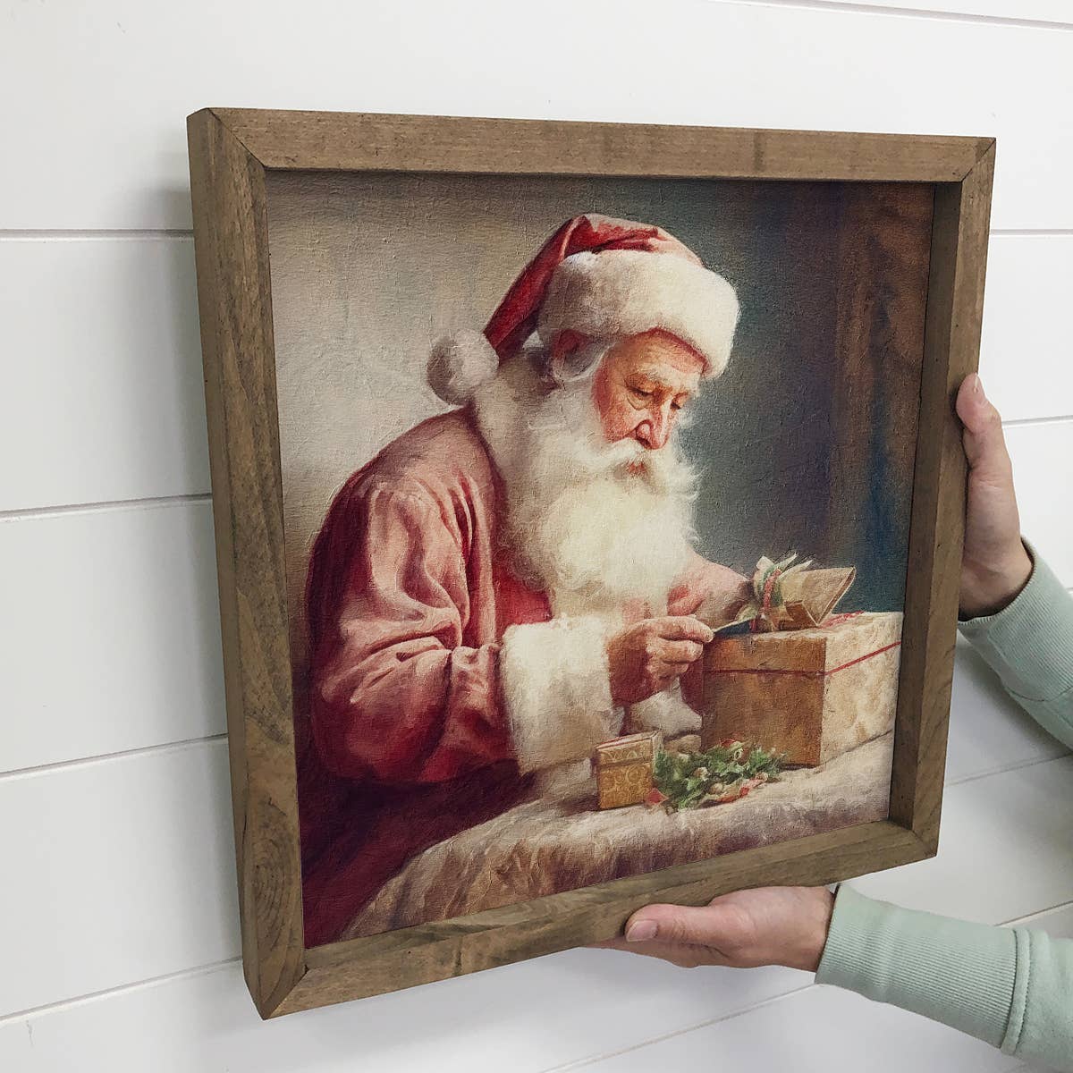 Vintage Santa Wood picture