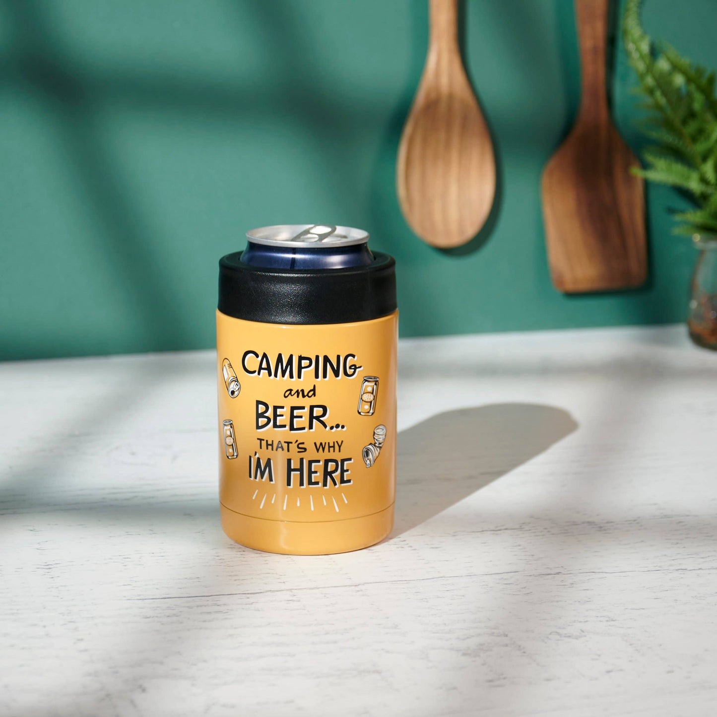 Camping And Beer Can Cooler