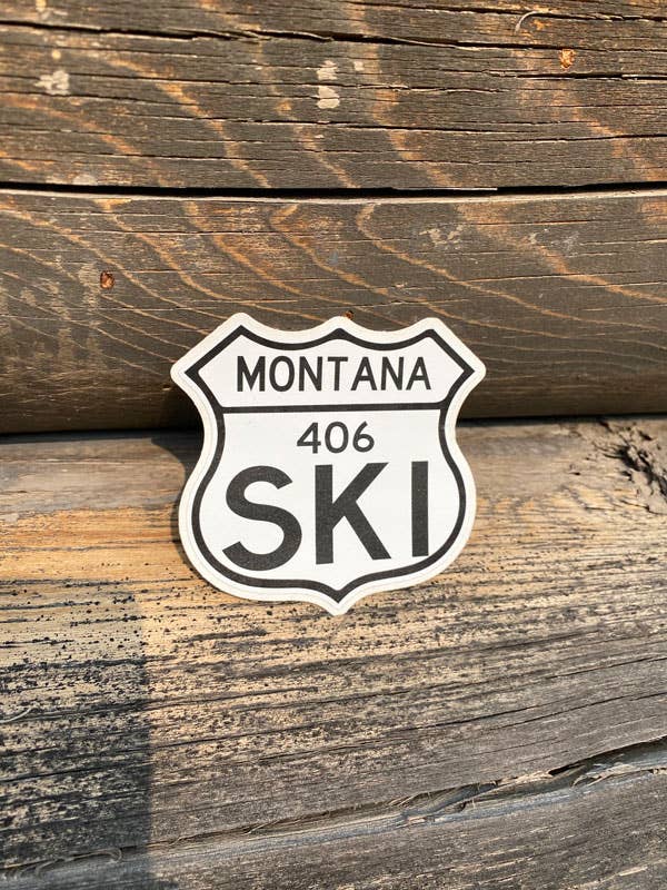 MT Brand Apparel - Route Sign SKI "Custom Location" Vinyl Decal