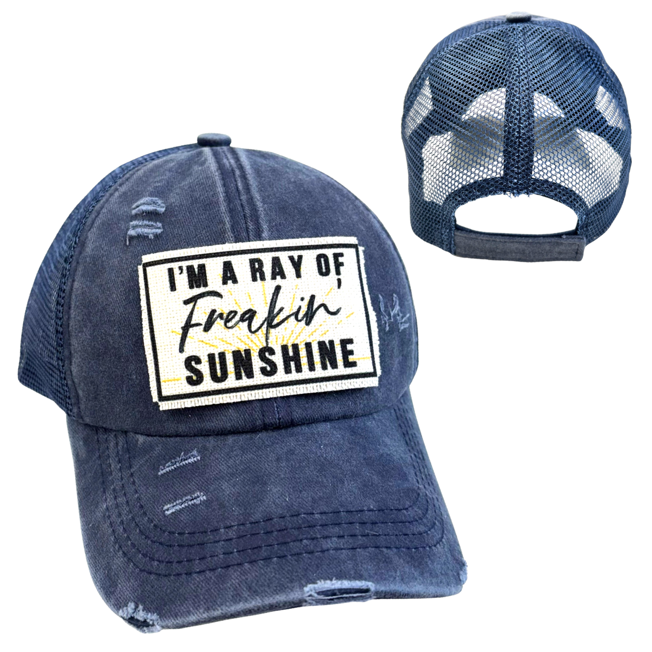 dkhandmade - I'M A RAY OF FREAKIN' SUNSHINE | UNISEX HAT | DISTRESSED