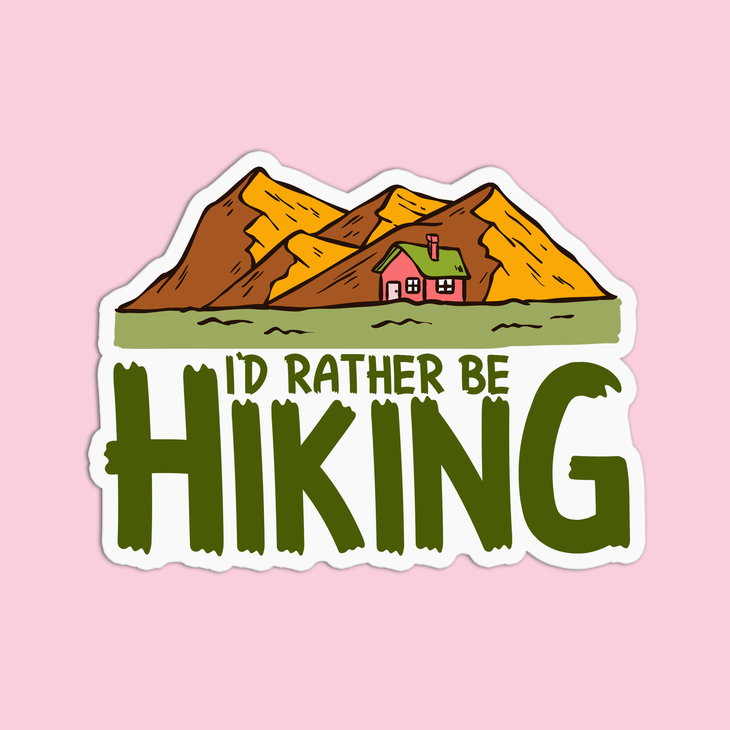 I'd Rather Be Hiking Vinyl Sticker