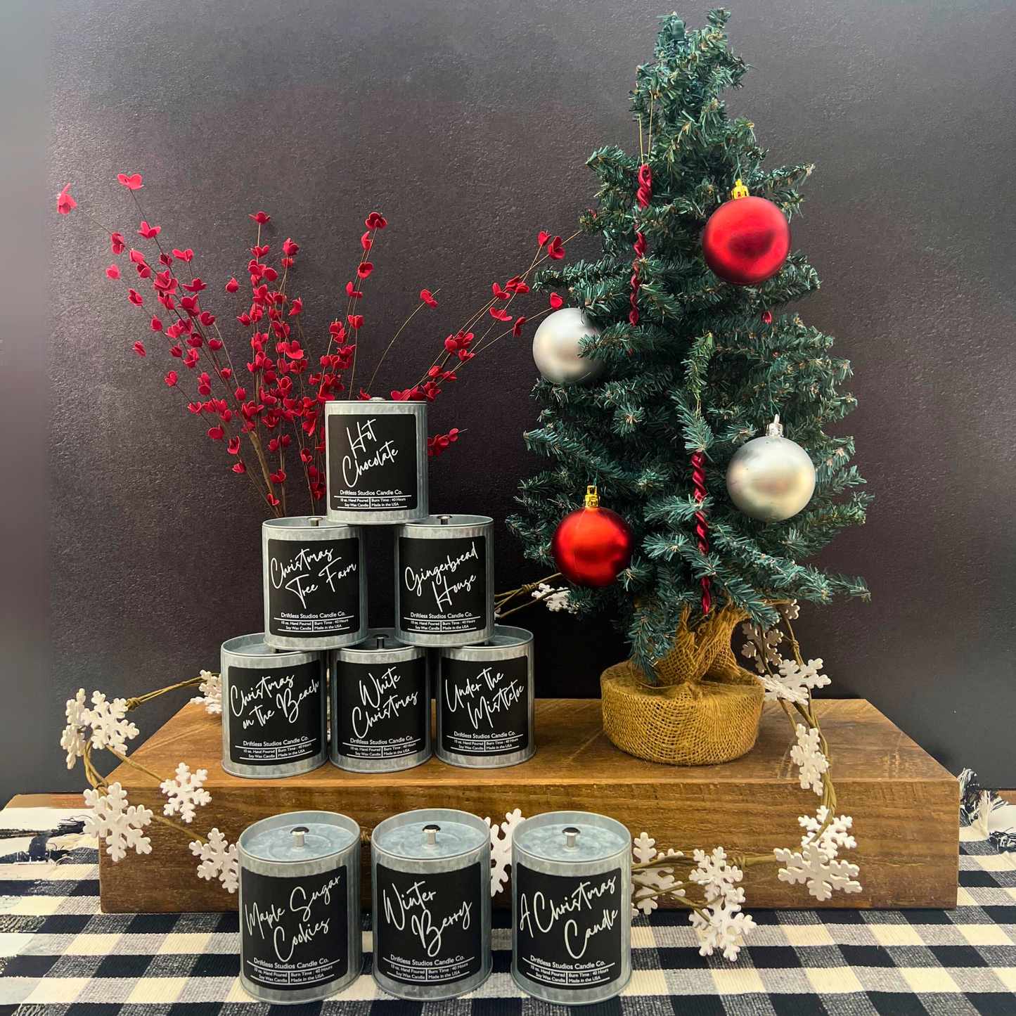 White Christmas Candles Soy Wax Candle