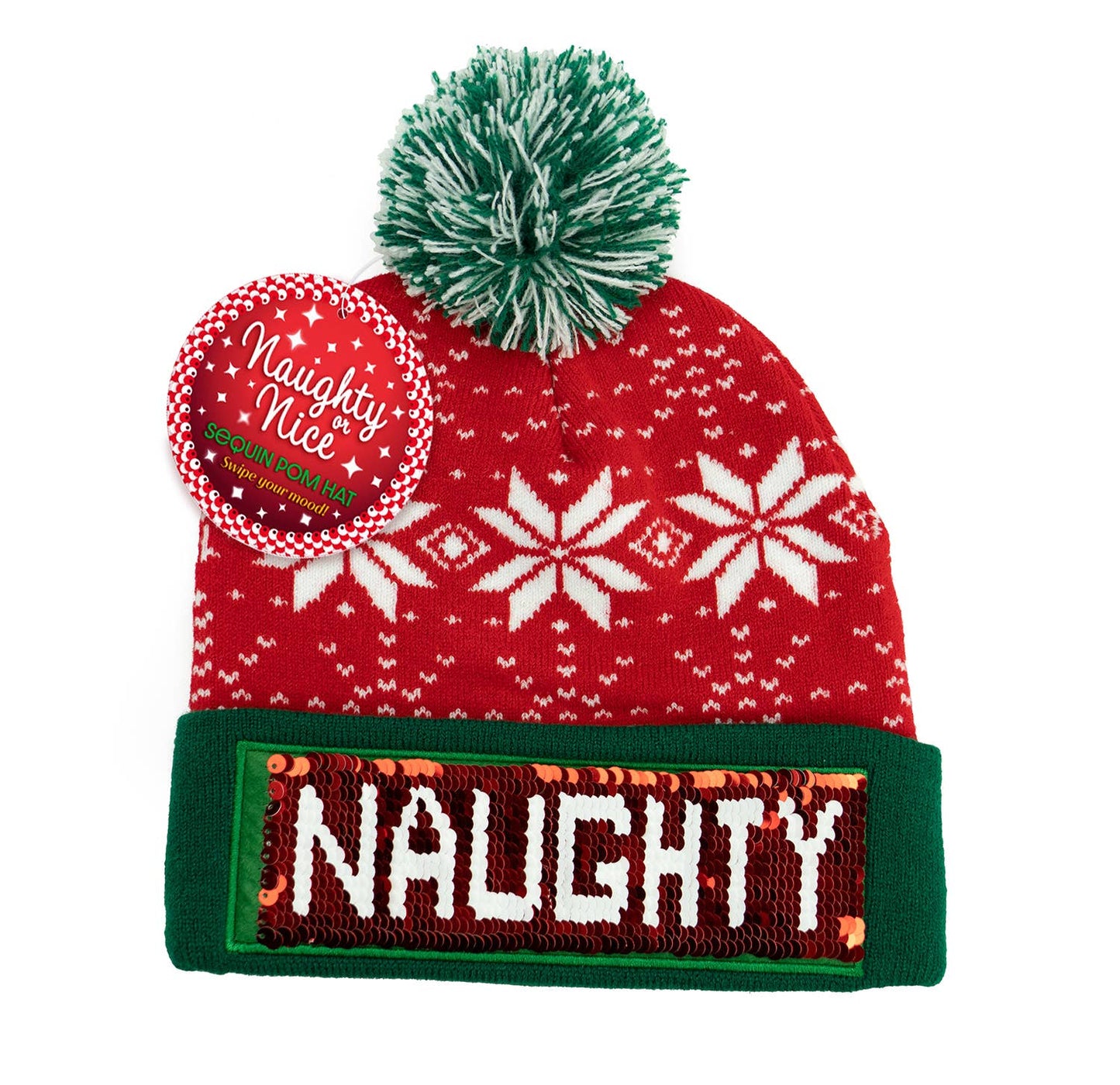 Holiday Naughty or Nice Sequin Hat