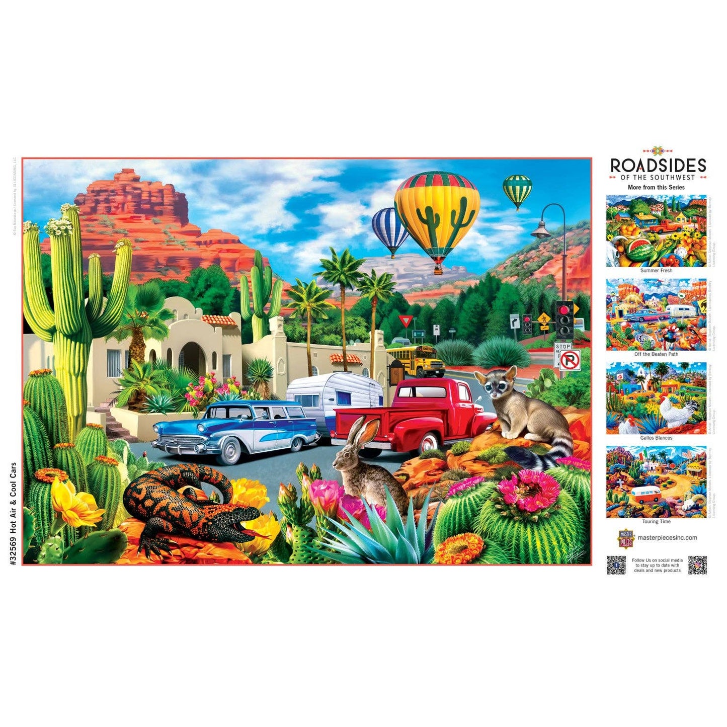 Roadsides of the Southwest - Hot Air & Cool Cars 500 Piece Jigsaw Puzzle