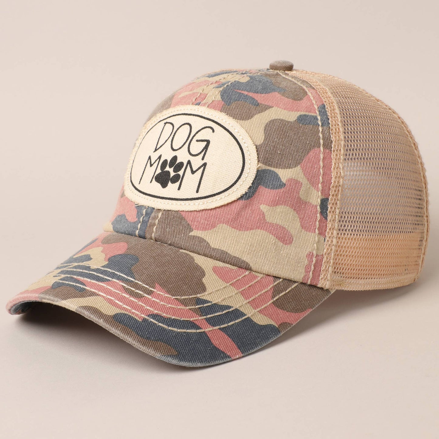 Dog Mom Canvas Mesh Back Cap