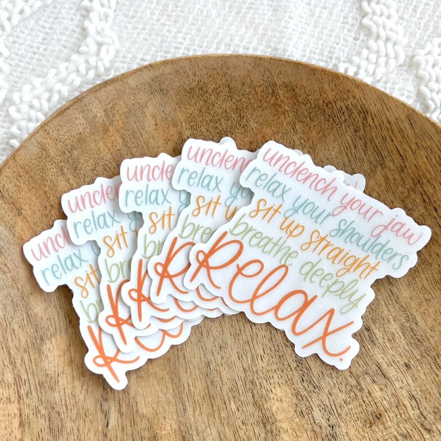 Elyse Breanne Design - Clear Relax Sticker, 3x3 in.