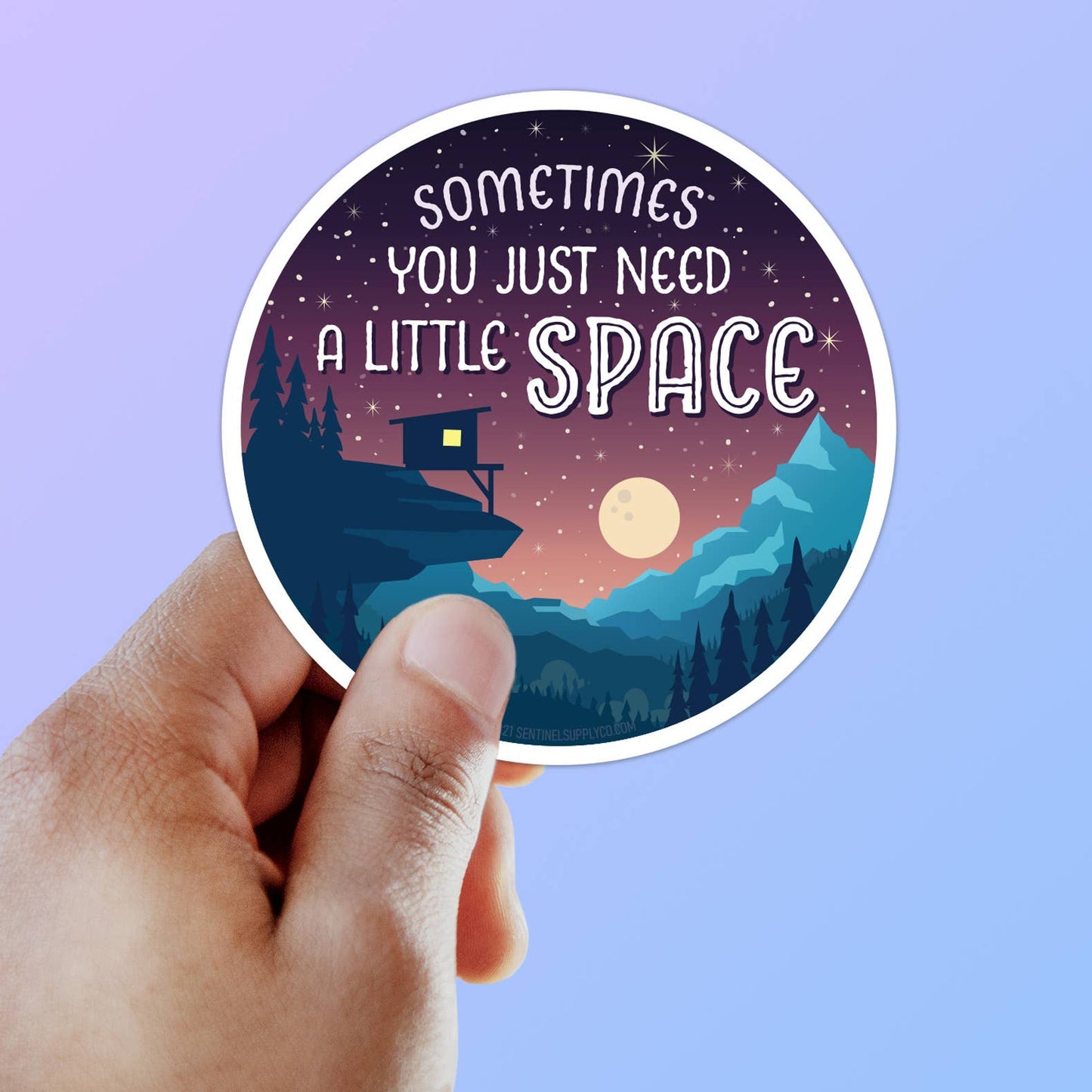 Just Need a Little Space Camping Sticker