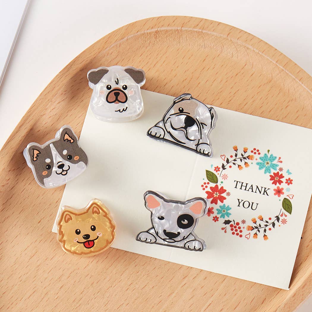 Dogs Assorted Mini Hair Clip Set