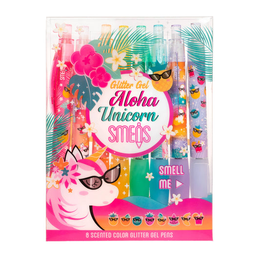 Scentco, Inc - Smens - Aloha Unicorn - Scented Glitter Gel Pens - 8 Count