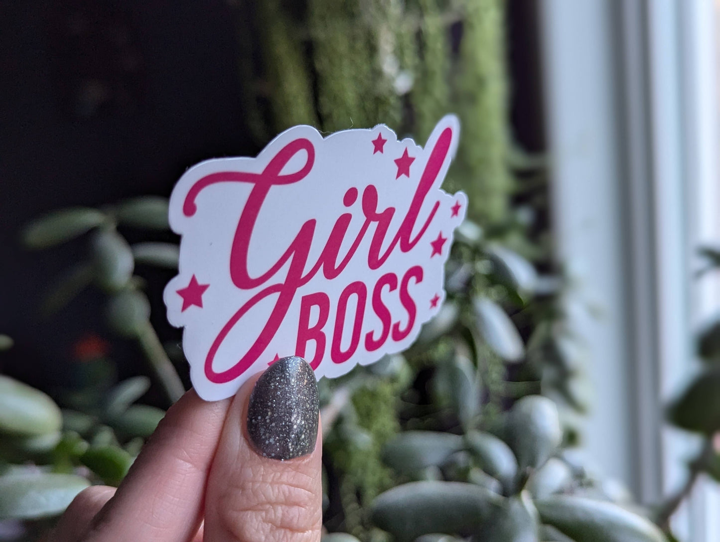 Moonlit Creations - Girl boss vinyl sticker, small women opened business merch
