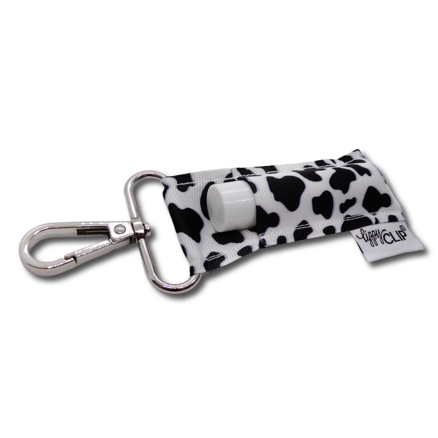 LippyClip Lip Balm Holder -Black and White Cow