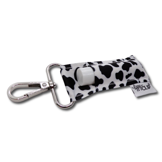 LippyClip Lip Balm Holder -Black and White Cow