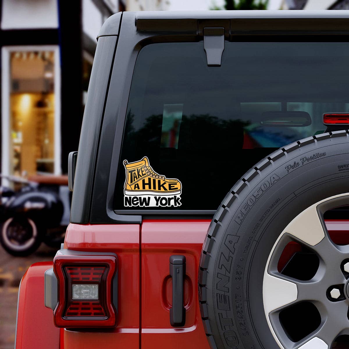 RetroPlanet - Take A Hike Name Drop Die Cut Sticker
