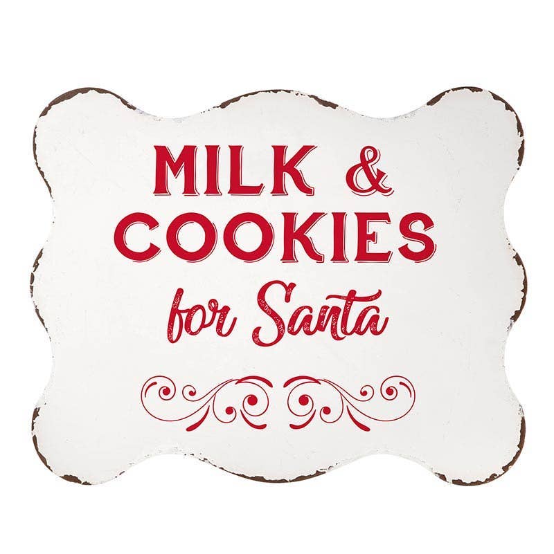 Metal Sign - Milk & Cookies for Santa