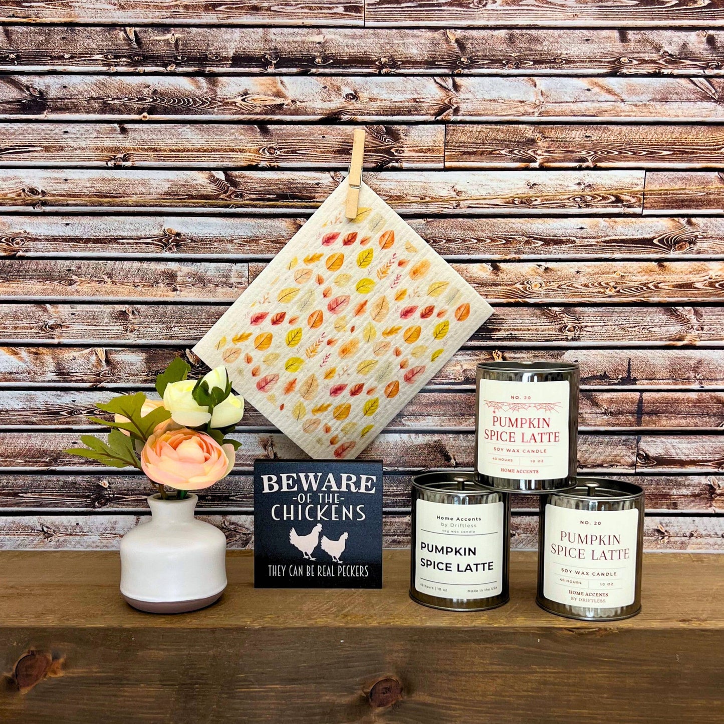 Pumpkin Spice Latte Fall Farmhouse Soy Candles - Fall Decor