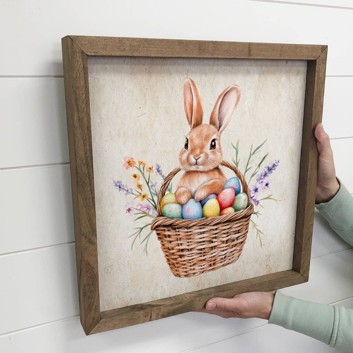 Easter Bunny Colorful Eggs Basket -