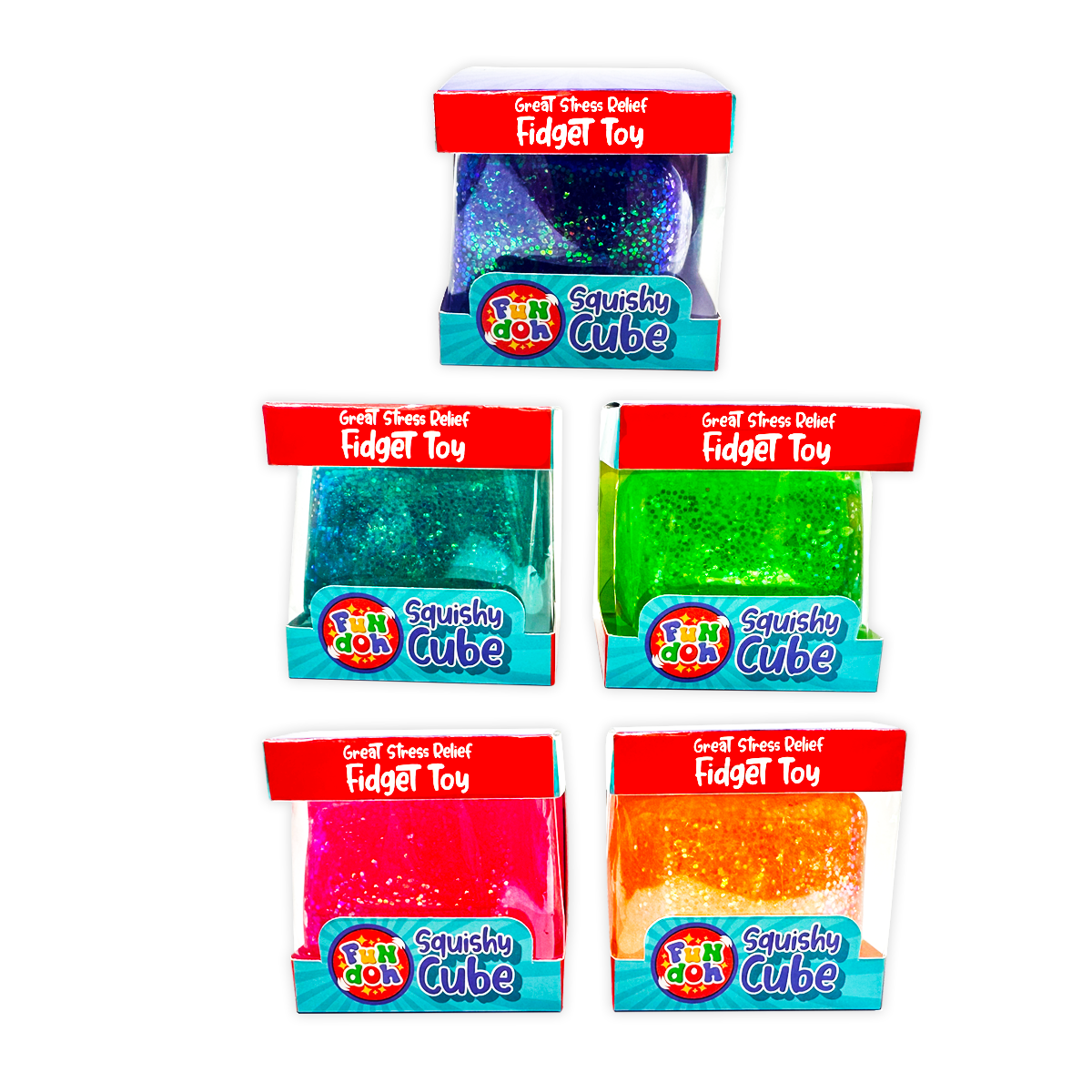 Squish & Squeeze Sparkle Cube Ball Fidget