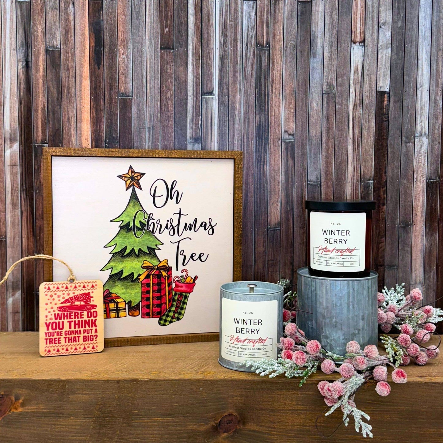 Winter Berry Christmas Candles