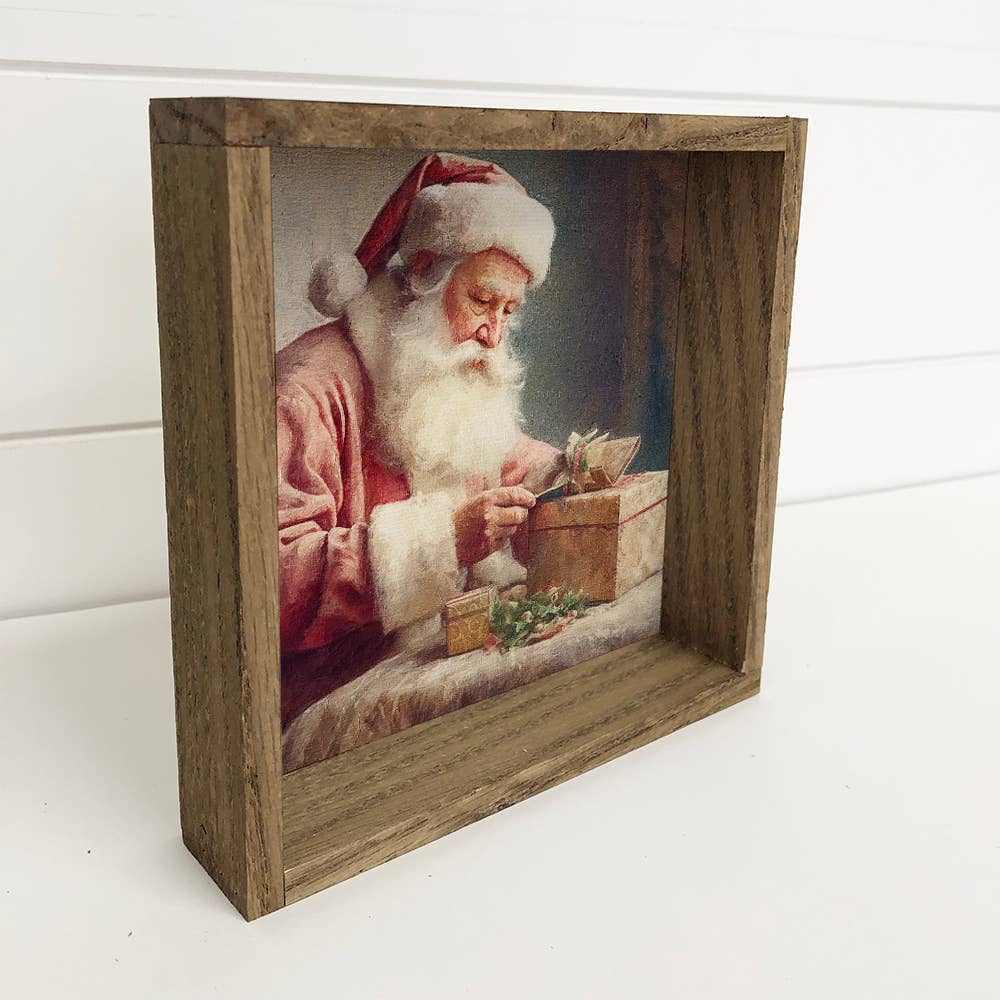 Vintage Santa Wood picture