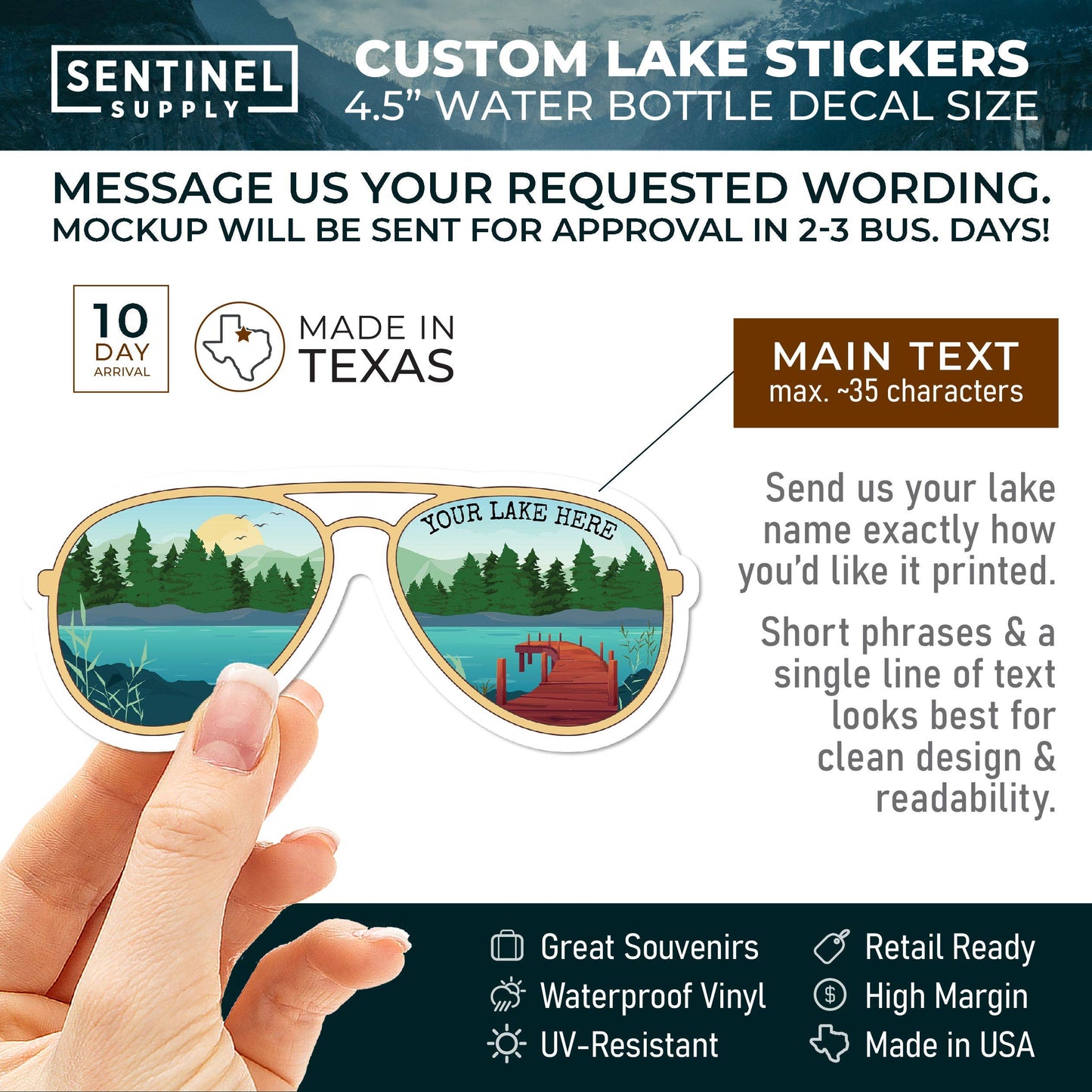 DCL Lake Sunglasses Sticker