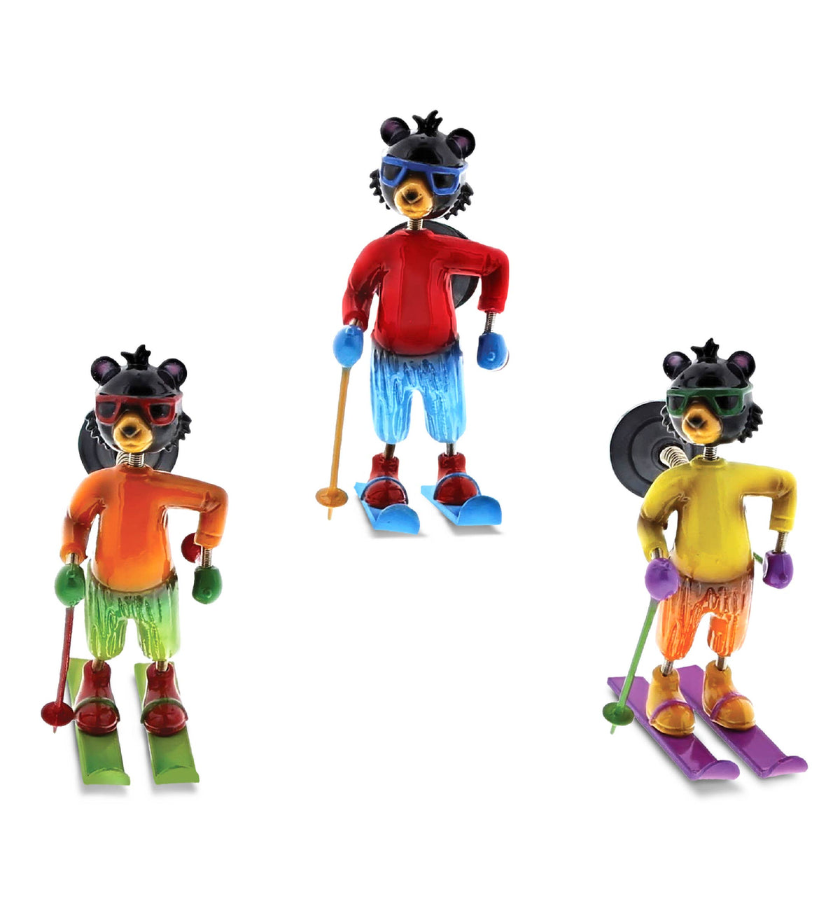 Skiing Bear Bobble Magnet