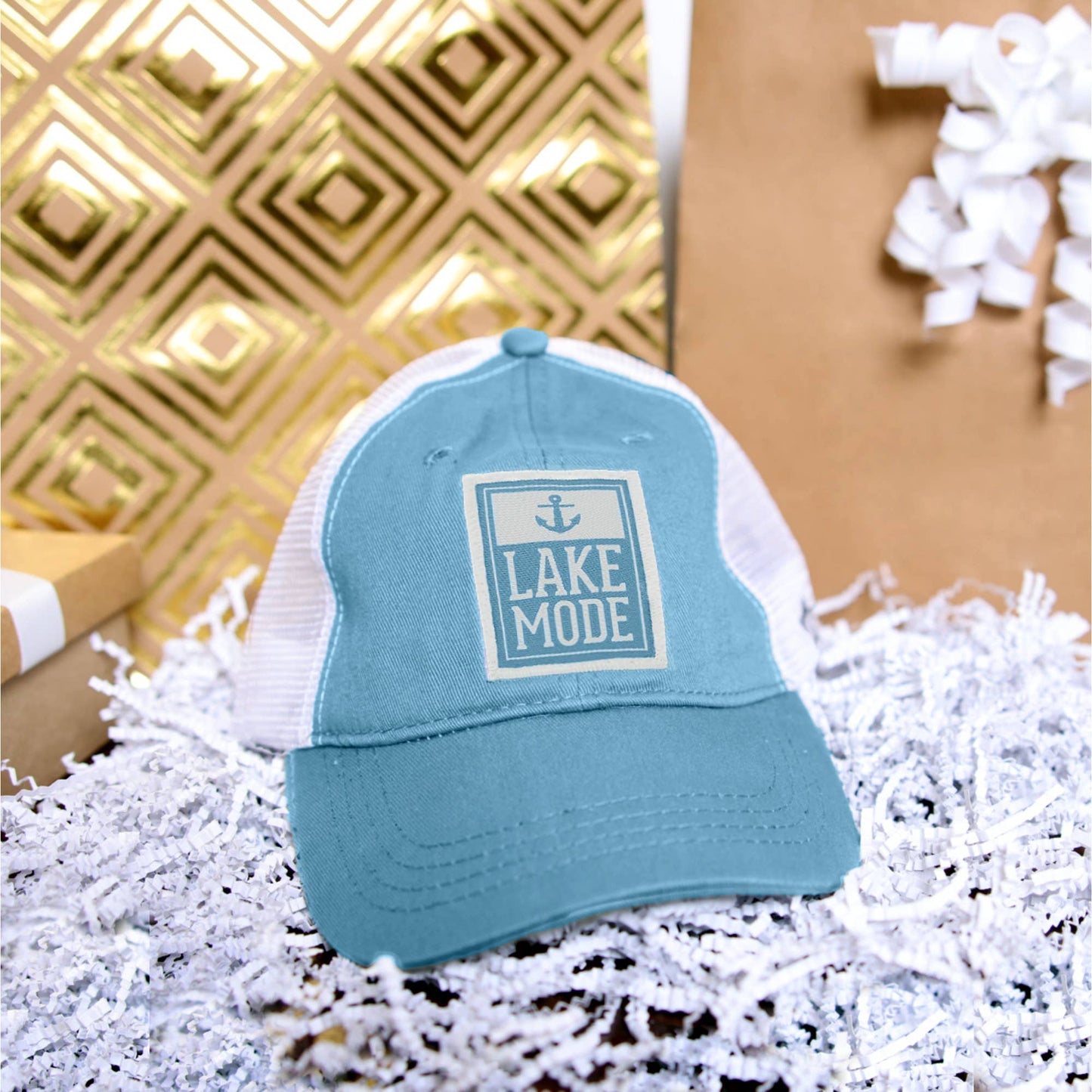 Pavilion - Lake Icon - Cadet Blue Adjustable Mesh Hat