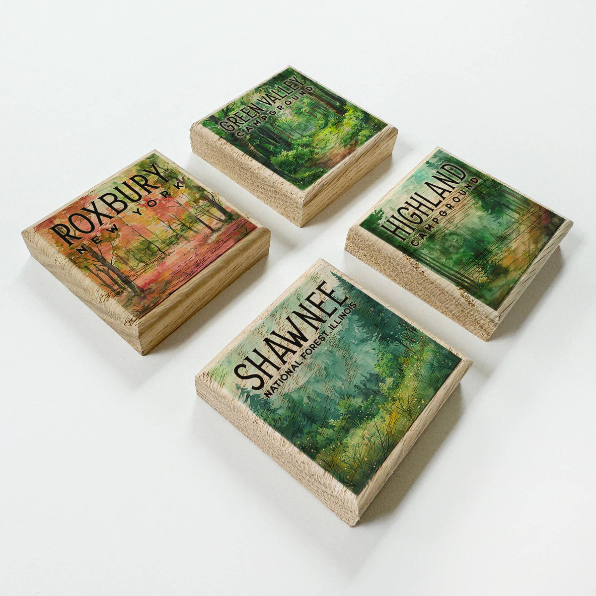 Watercolor Printed Wood Magnets