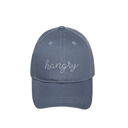 Gray Hangry Embroidered Hat