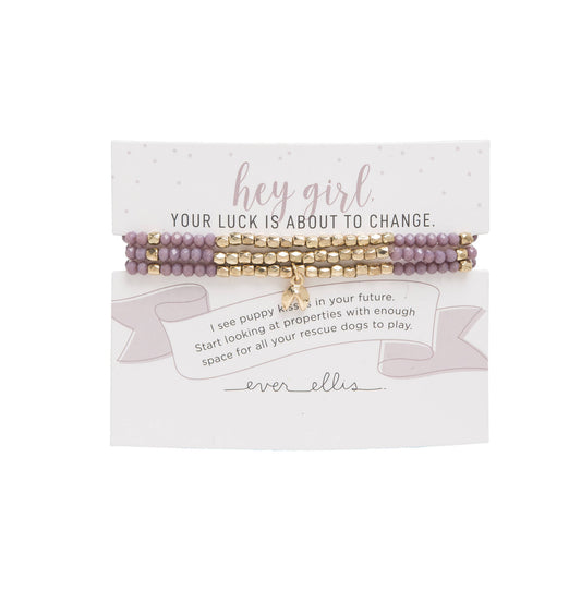 Glass Multicolor Puppy Fortune Cookie Bracelet