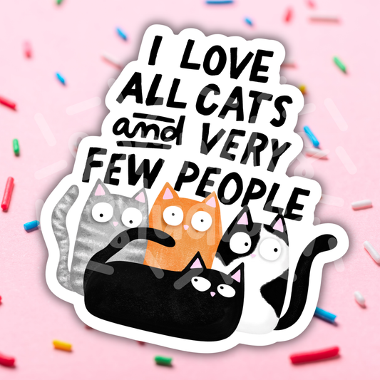 Sprinkles Studios - I Love All Cats Vinyl Sticker