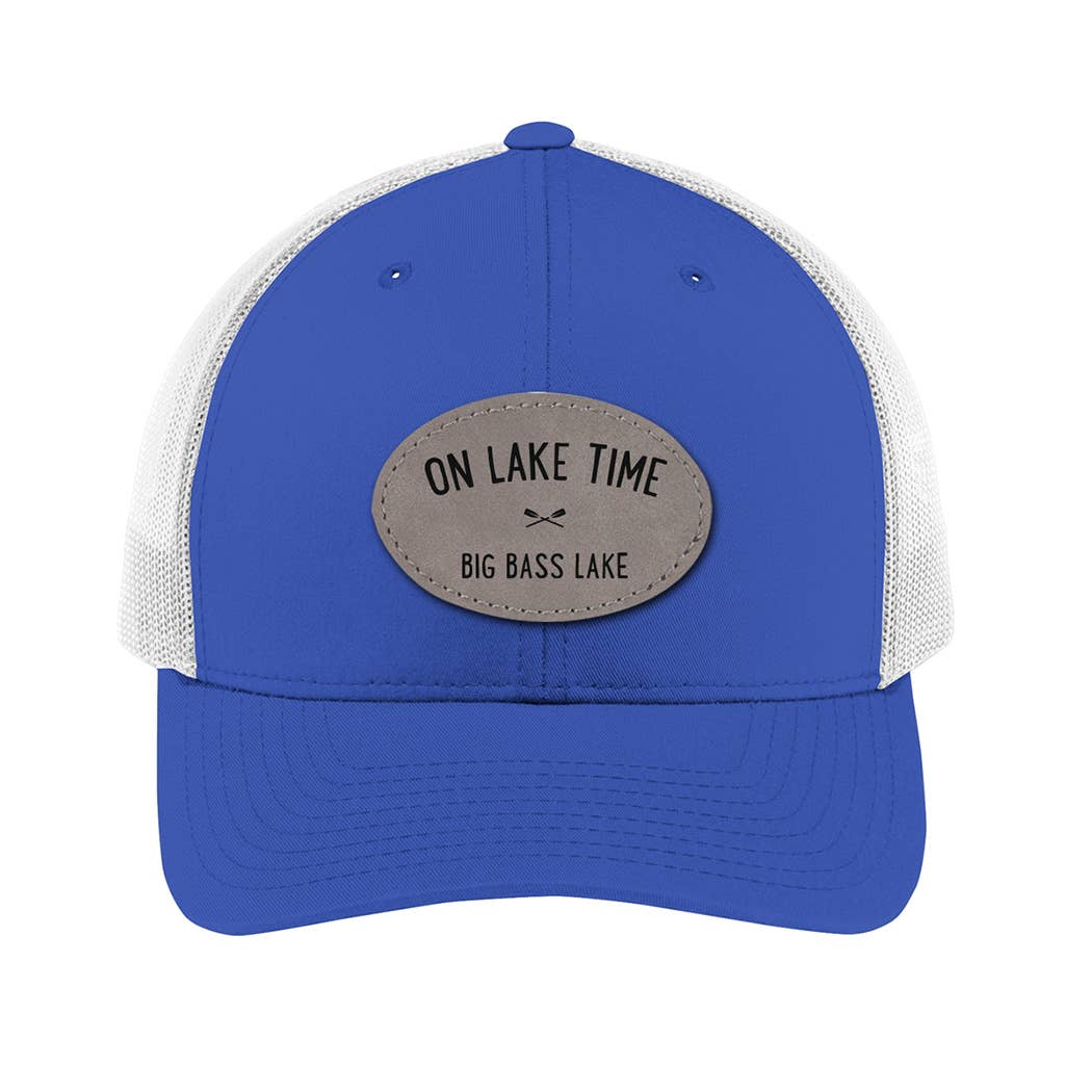 On Lake Time Leatherette Patch Hat