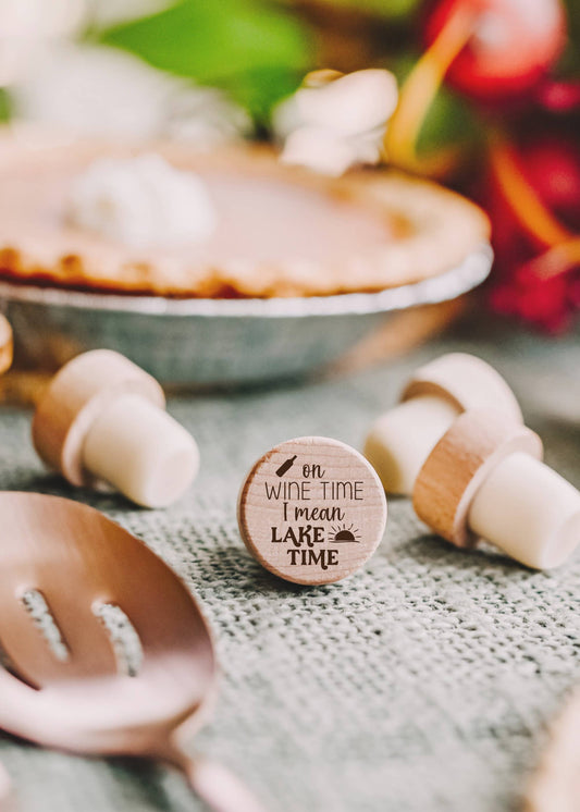 Engraved Lake Wine Bottle Stoppers