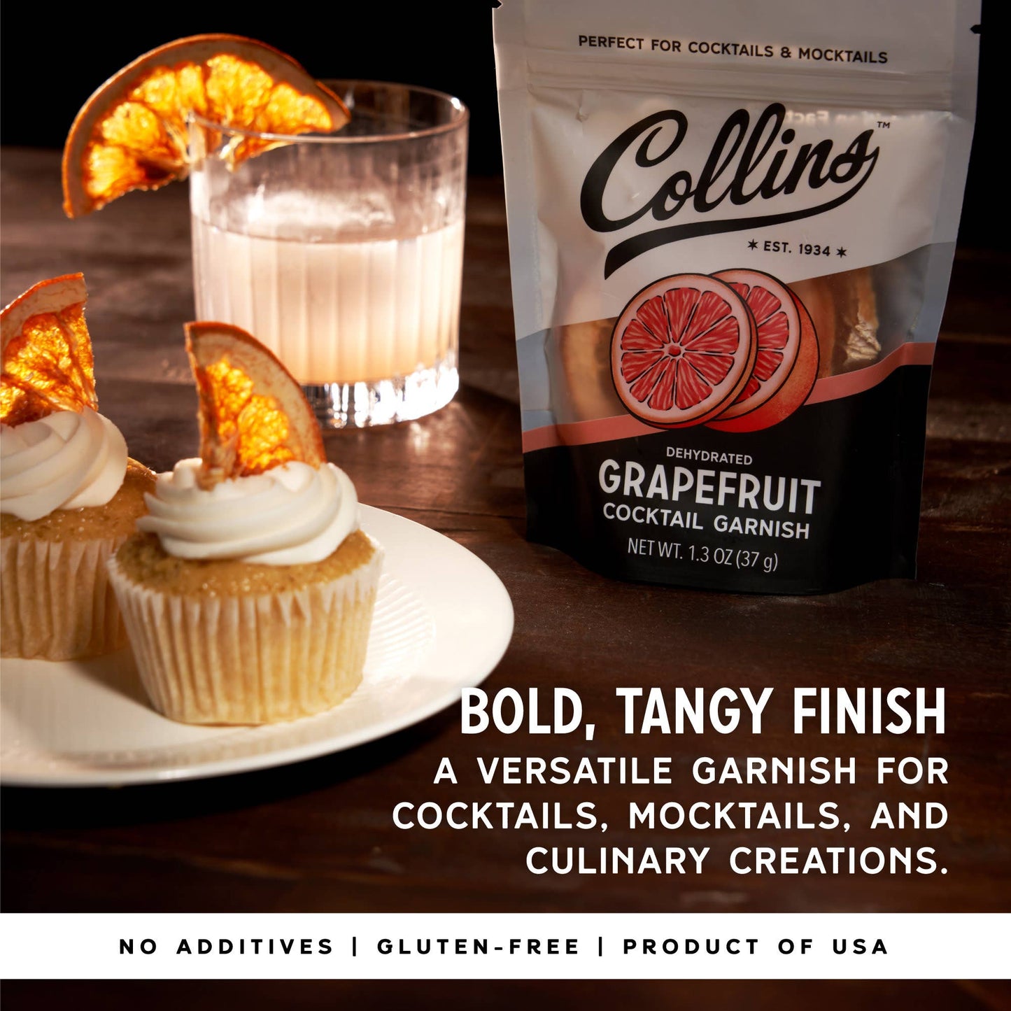 Dehydrated Grapefruit Cocktail Garnish