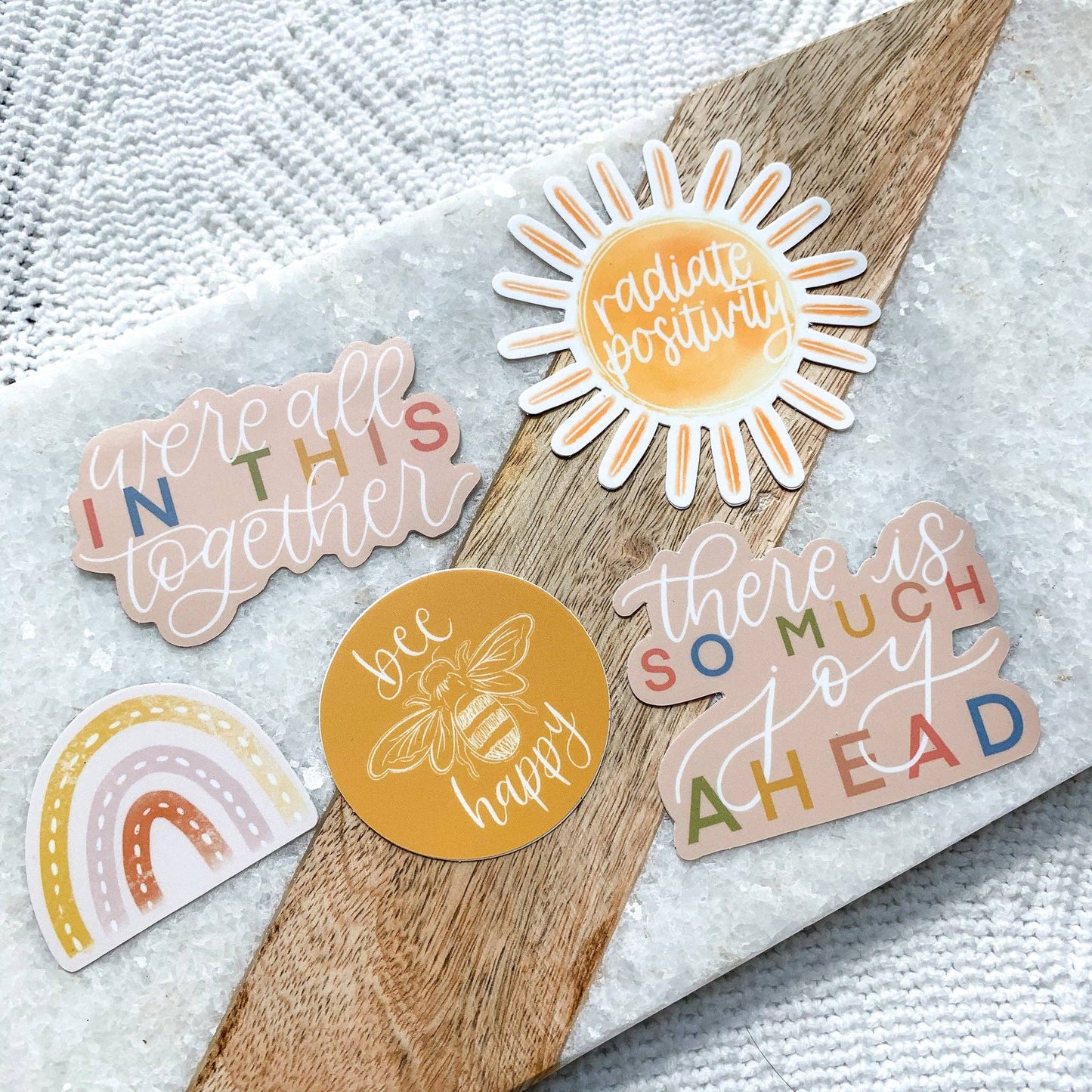 Elyse Breanne Design - Bee Happy Sticker 2x2in.