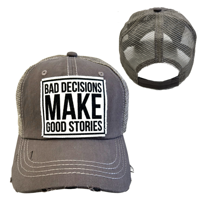 dkhandmade - BAD DECISIONS MAKE GOOD STORIES | UNISEX HAT | DISTRESSED