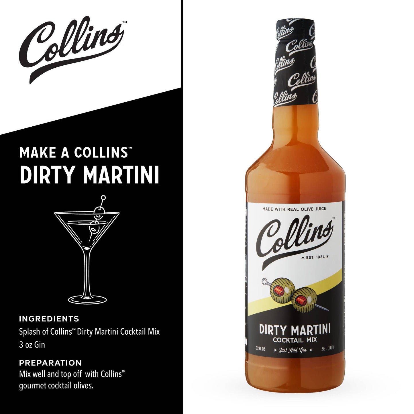 Collins - All-in-1 Dirty Martini Cocktail Kit