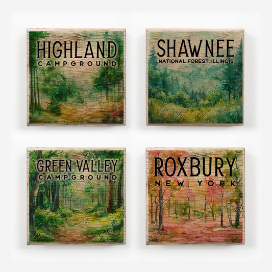 Watercolor Printed Wood Magnets