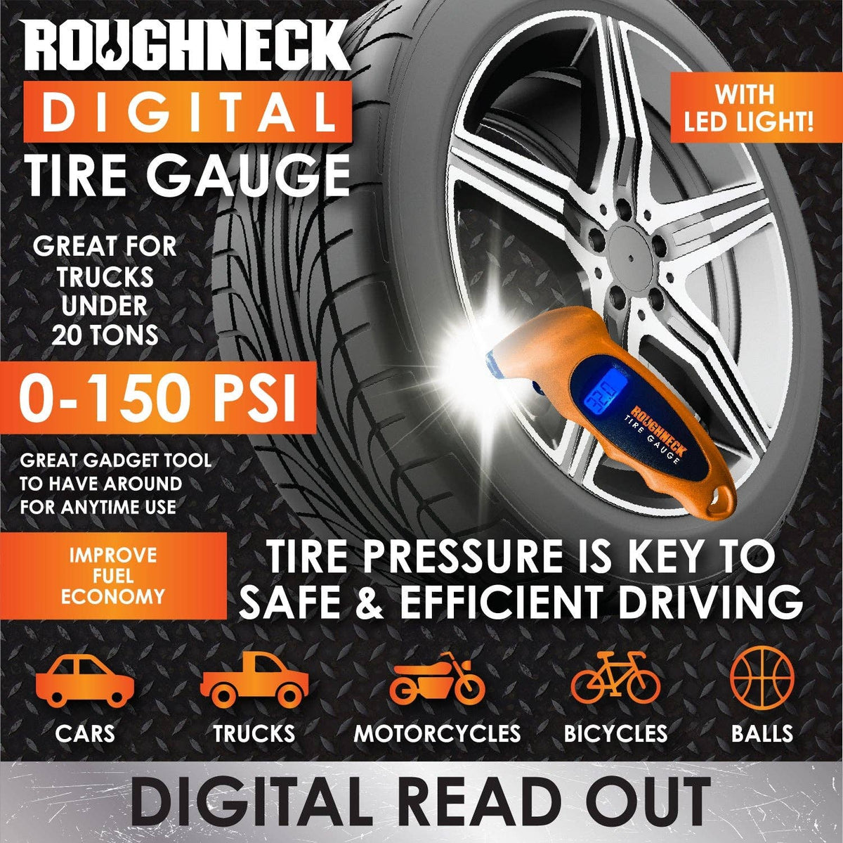 Digital Tire Gauge With LED Light