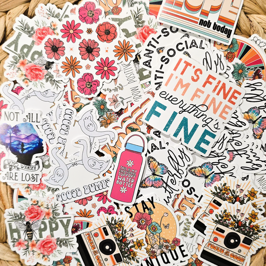 Expression Design Co - Full Color Assorted Small 2" Vinyl Stickers