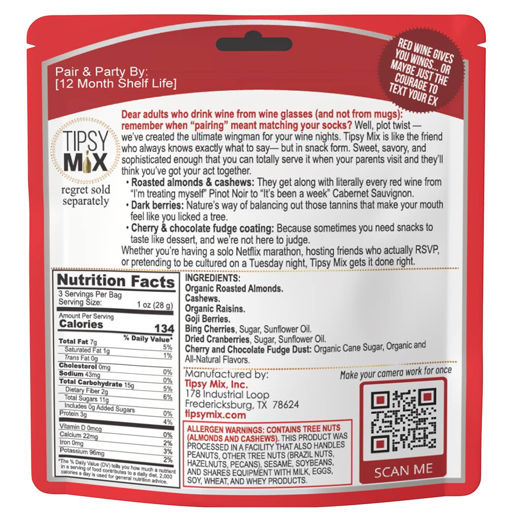 Tipsy Mix - 10. Wine-Paired Trail Mix MIXED CASE OF 6