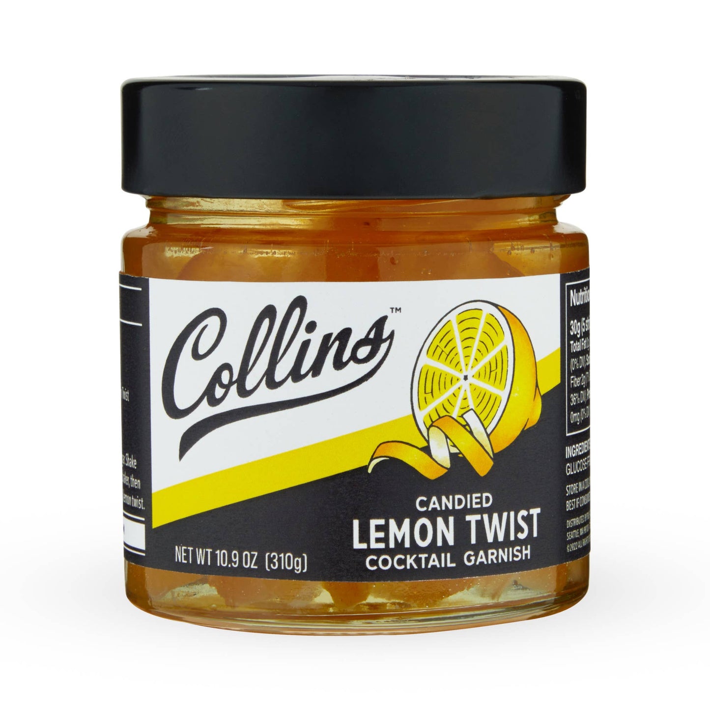 Italian Candied Lemon Peel Twist Cocktail Garnish