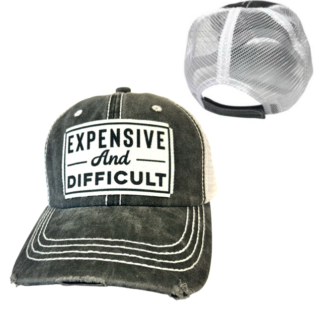 dkhandmade - EXPENSIVE AND DIFFICULT | UNISEX HAT | DISTRESSED