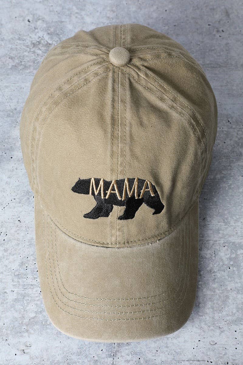 Mama Bear Washed Cotton Cap